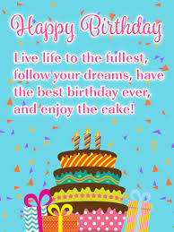 Enjoy The Cake Happy Birthday Card For Everyone Birthday Greeting Cards By Davia Happy Birthday Wishes Cards Happy Birthday Cards Happy Birthday Messages
