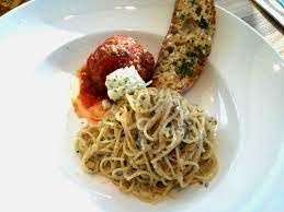 The spaghettini + kobe style meatballs is one of our favourites. Cactus Club Coal Harbour Dine Eats