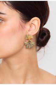 Gold petal earrings