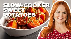 Ree Drummond Makes Slow Cooker Sweet Potatoes Food Network Youtube Slow Cooker Sweet Potatoes Thanksgiving Sweet Potato Recipes Food Network Recipes