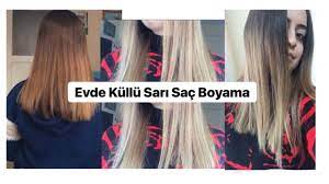 Evde Kullu Sari Sac Boyama Evde Sac Nasil Boyanir Youtube