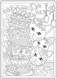 This class teaches how to design 4 spring flowers that you can use in your art practice. Download Cats And Tea Cups Coloring Page Cat Coloring Book Kitten Coloring Book Coloring Books