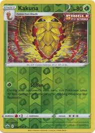 $9.84 + $3.75 shipping + $3.75 shipping + $3.75 shipping. Kakuna 2 198 Swsh Chilling Reign Reverse Holo Uncommon Pokemon Card Near Mint Tcg