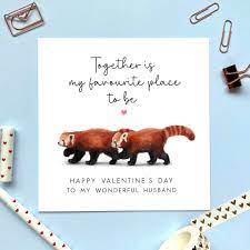Personalised Red Panda Valentine's Day Card for Husband - Etsy