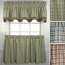 Black And White Plaid Curtains Walmart Bristol Plaid Tailored Tier Window Treament Kitchen Curtains And Valances Home Curtains Curtains Walmart