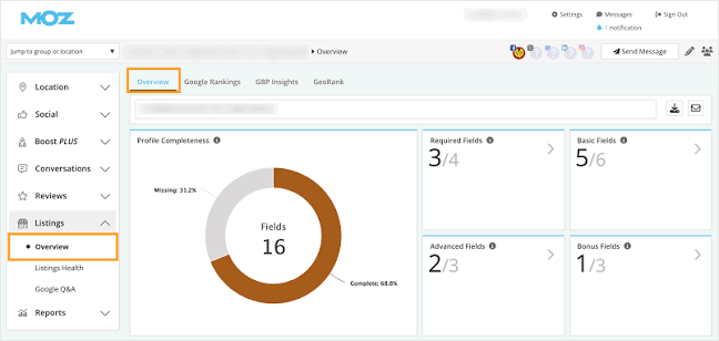 Guide to the Listings Overview Dashboard in Moz Local - Help Hub - Moz