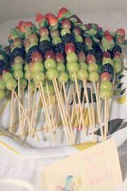 Fruit On A Stick Perfect For Summer Baby Shower Summer Baby Shower Healthy Bridal Shower Bridal Shower Appetizers