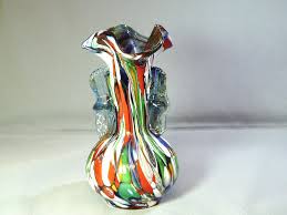 Glas Vase Amphore Verm Fratelli Toso Millefiori Murano Amphore Vase Murano Glas