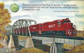 Katy Crossing The Red River At Denison Texas Katy Trail Red River Railroad Art