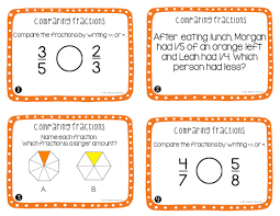 Because when you multiply or divide both the top and bottom by the same number, the fraction keeps it's value. 3rd Grade Comparing Fractions Task Cards Comparing Fractions Center The Teacher Next Door