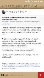 Marco bodt was a member of the 104th cadet corps, ranking 7th among his classmates. My Reaction On The Complete Revelation Of Marco Bodt S Death In Shingeki No Kyojin Spoilers Steemit