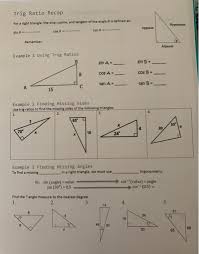 A right angled triangle is a triangle where one of the internal angles is 90°. Right Triangle Trig Review Warm Up What Is Chegg Com