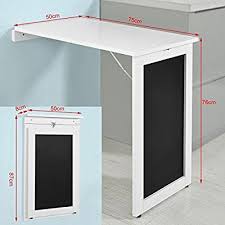 Sobuy Fwt20 W Folding Wall Mounted Drop Leaf Table Kitchen Dining Table Desk With Blackboard Wh Dining Table In Kitchen Folding Walls Diy Small Apartment