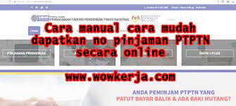 Tidak boleh masuk ptpk online. Cara Manual Cara Mudah Dapatkan No Pinjaman Ptptn Secara Online Appkerja Malaysia