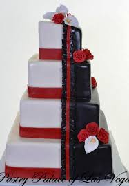 Wedding Cakes Pastry Palace Las Vegas Cakes 1222 Red Black White Cosmopolitan Las Vegas Wedding Cakes Las Vegas Cake Vegas Cake