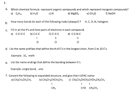 Solved A Which Chemical Formula Represent Organic Compou Chegg Com