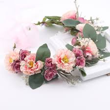 Jasmine flower garland along with other flowers is widely and extensively applied as an offering in kumkuma(red dot) mangalsutra (wedding necklace) and flowers that either are procured from god's feet. Rustic Bridesmaid Hair Flower Headbands Wedding Hair Accessories Bridal Flower Crown Headpieces Bridal Flower Girls Garland Best Deal D92aea Cicig