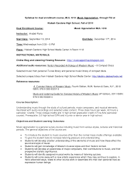 Music appreciation is an exploration in the materials and masterworks of great music, from medieval chant to contemporary popular styles. Fiu Music Appreciation Class Syllabus Hghs 2014 Fall Semester