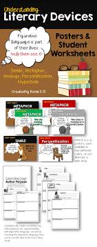 Understanding Literary Devices Posters And Worksheets Teaching High School English Language Arts Classroom Middle School Writing