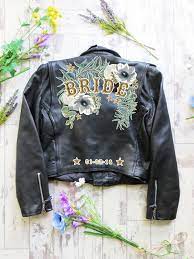 Customisable Embroidered Wedding Jacket Perfect For Wrapping Up On Those Cold Wedding Nights Either Choose Leather Jacket Wedding Wedding Jacket Bride Jacket