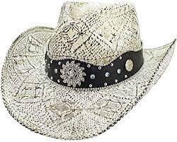 Great For Luxury Divas White Antiqued Straw Cowboy Hat With Jeweled Band Winter Womens Accessories 39 99 Thet Straw Cowboy Hat Cowboy Hats White Cowboy Hat