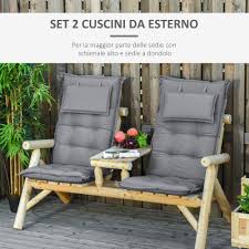 Sedia monoblocco napoli schienale alto in resina verde. Outsunny Set 2 Pezzi Cuscino Per Sedia Da Giardino Con Schienalein Alto In Poliestere 100 X 48cm Grigio Scuro Arredamento Casa E Cucina Aaaid Org