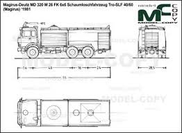 Magirus Deutz 320 M 26 Fk 6x6 Schaumloschfahrzeug Tro Slf 40 60 Magirus 1981 Disegno 2d Disegni