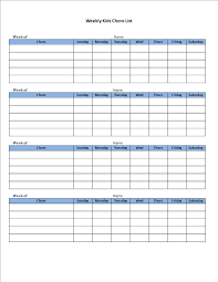 weekly chart templates at allbusinesstemplates com