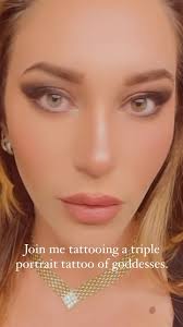 Tattooing a triple goddess tattoo featuring the powerful figures of  Artemis, Athena, and Medusa. This artwork embodies the essence of  triple-strength femininity, showcasing the unique strengths of ...