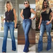 Calça Flare Esta Na Moda 2018 Calca Flare Jeans E Elegante E Da Aquela Alongada Na Silhueta Tudo De Bom Ne Gostaram Quer Aprende Looks Com Calca Flare Looks Casuais Femininos Moda