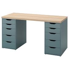 Browse our full range of products from dressing tables to complete modern kitchens. Lagkapten Alex Desk White Stained Oak Effect Grey Turquoise Ikea