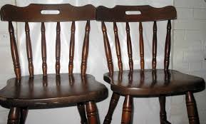 2 Vtg Yugoslavia Sidex Spindle Wood Captain Nautical Ship Windsor Tavern Chairs