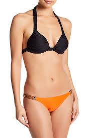 Despi Swimwear Leather Stud Detail Bikini Bottom Nordstrom Rack