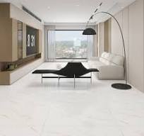 Glossy Living Room Gold Vein White Marble Porcelain Floor Tile 60X120