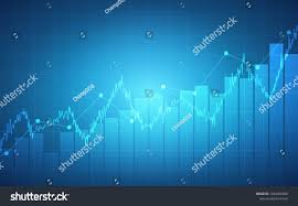 abstract financial chart with uptrend line graph and bar