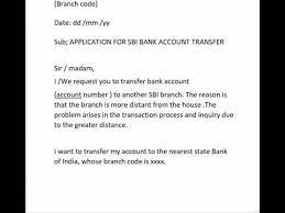 Write the letter subject line clearly. Application For Sbi Bank Account Transfer Youtube