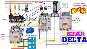 Automatic star delta starter with timer for 3 phase ac motors in this tutorial we will enactment the star delta y 3 phase induction ac motor starting method by automatic star delta starter subsequently timer subsequent to schematic facility control and wiring diagram as competently as how star delta starter works and their applications in. Star Delta Starter Connection In Tamil Power And Control Circuit Connection Youtube