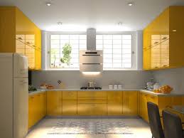 modular kitchen design yellow