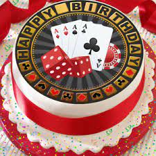 Keaziu 1 pack casino cake topper poker heart cake toppers playing cards vegas theme cupcake toppers decorations poker night party supplies. Casino Happy Birthday Cards Dice Poker 7 5 Inch Precut Edible Cake Topper K20 Ebay