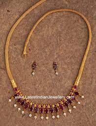 Simple Designer Ruby Gold Necklace Gold Jewelry Fashion Gold Jewellery Design Necklaces Gold Necklace Designs
