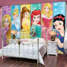 From bright colors and playful shapes to their favorite characters from movies and tv, this collection of wallpapers is catered perfectly to them. Giant Size Wallpaper Mural For Girl S Bedroom Disney Princesses Wall Decoration Disney Bedrooms Disney Princess Room Disney Princess Bedroom