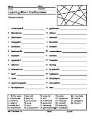 Earthquakes Word Search And Word Scramble Printable Worksheets Word Scramble Printable Weather Words Scramble Words