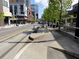Bike Lane Bypass At The Streetcar Stop 1 Of 2 Streetscape Design Bike Lane Urban Landscape