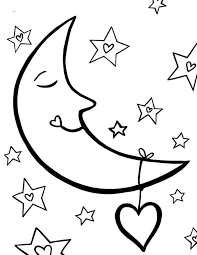 Keep a cat and pumpkin company on a magical night. Cartoon Moon And Stars Coloring Page Free Printable Coloring Pages For Kids