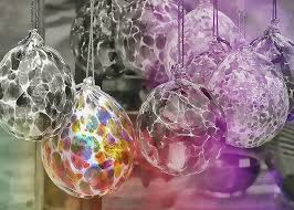 Vintage blown clear glass heart ornaments set of 3 with silver caps. Blown Glass Ornaments Photograph By Jamart Photography