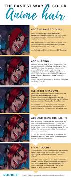 How To Color Anime Hair In Sai For Awesome Easy Quick Results How To Draw Anime Hair Anime Hair Easy Drawings