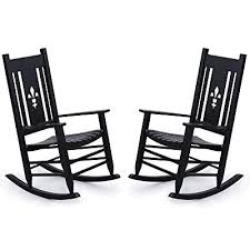 We like its simplicity, high back and nostalgic appearance. Buy Phi Villa 2 Pcs Outdoor Rocking Chairs Acacia Wood High Back Oversized Rocker Chairs With Pattern Design For Patio Deck Balcony Porch Or Indoor Use 30 Safe Recline Support 350lbs