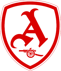 An icon about cannon with shield logo design concept, cannon icon vector isolated on white background for your web and mobile app design, cannon logo. Arsenal Badge Font