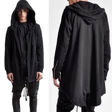 Fashion Men Hooded Jacket Long Cardigan Black Ninja Goth Gothic Punk Hoodie D S Mens Fashion Cardigan Hooded Jacket Men Hoodie Coat