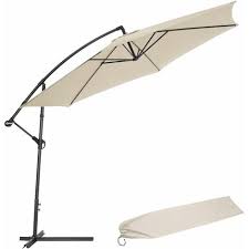 Easy to assemble and position, this garden umbrella can be transported to wherever you are, to help you seek shade in your favourite garden spots. Cantilever Parasol 350cm With Protective Sleeve Garden Parasol Overhanging Parasol Banana Parasol Beige